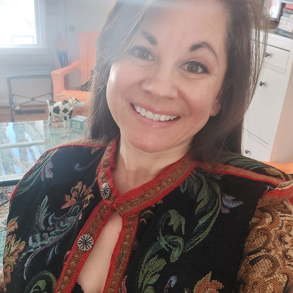 10P Sage Harbor Multi-colored Tapestry Jacket / Blazer - Picture 2 of 10